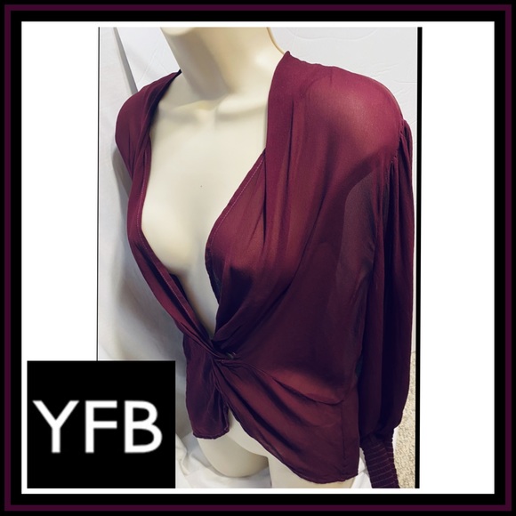 NWT YOUNG FABULOUS &BROKE On The Road Haty CHIFFON TOP - Picture 4 of 12